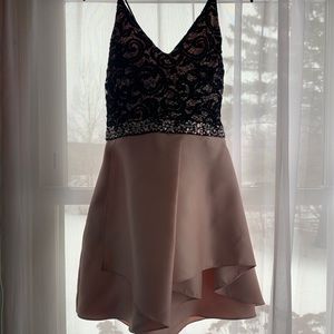 Pink and black dress
